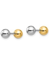 captivating teeny-tiny reversible ball baby gold earrings